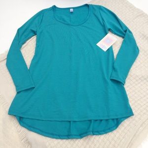 NWT Lularoe Lynnae Teal Long Sleeve Top